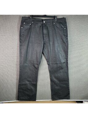 Blue Stitch Men's Relaxed Straight Black Jeans W42 L32 Cotton Blend